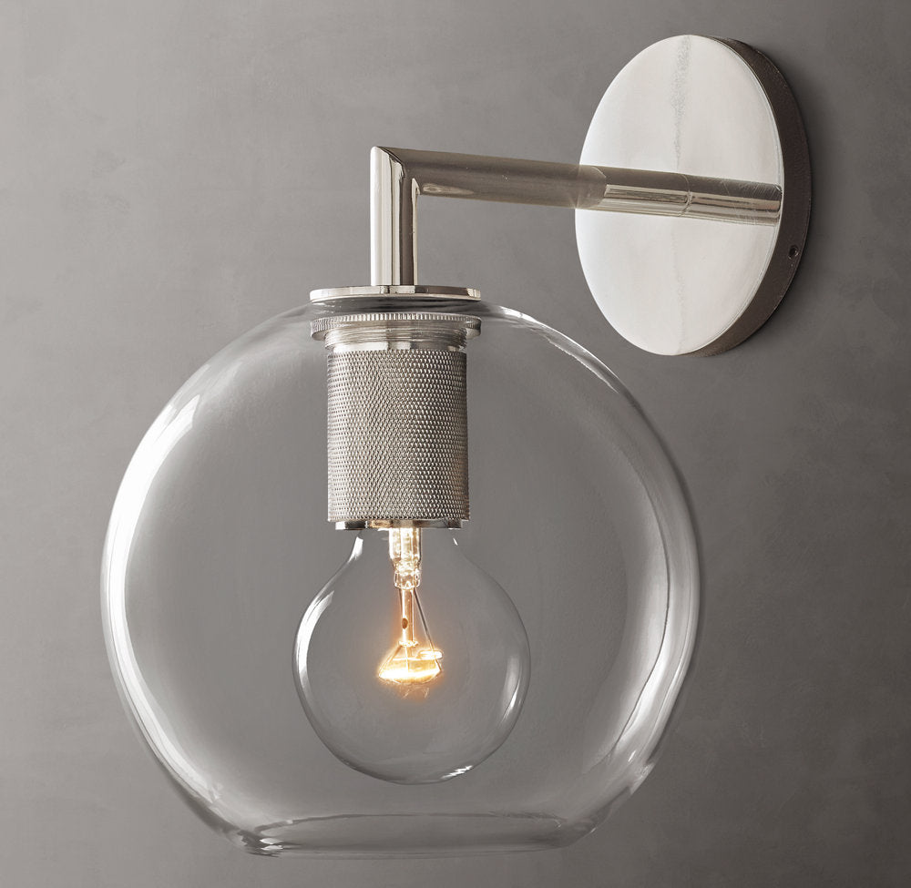 Utilitaire Globe Shade Wall Light, Bathroom Wall Sconce, detail 13