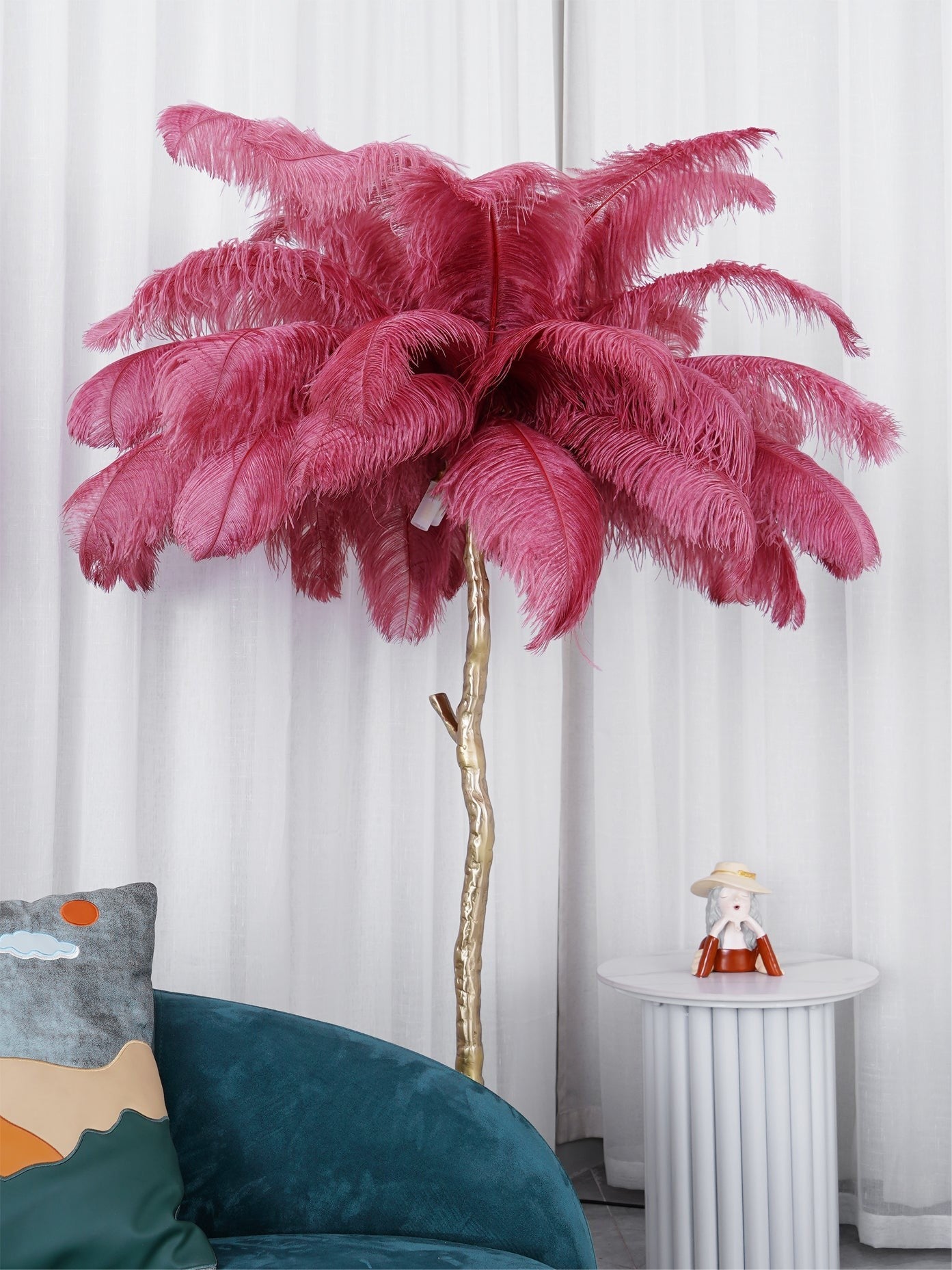 Feathered Elegance Brass Floor Lamp detail view 118