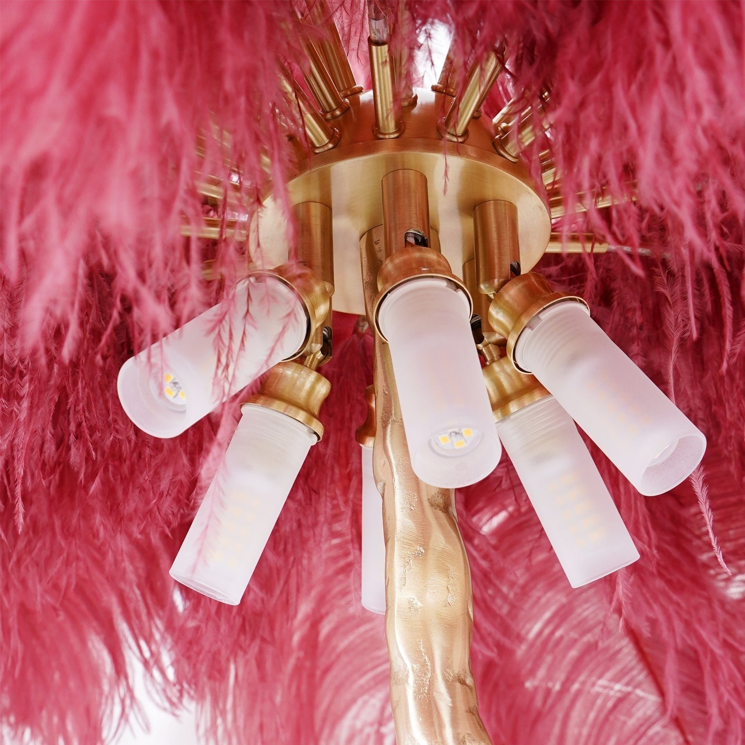 Feathered Elegance Brass Floor Lamp detail view 119