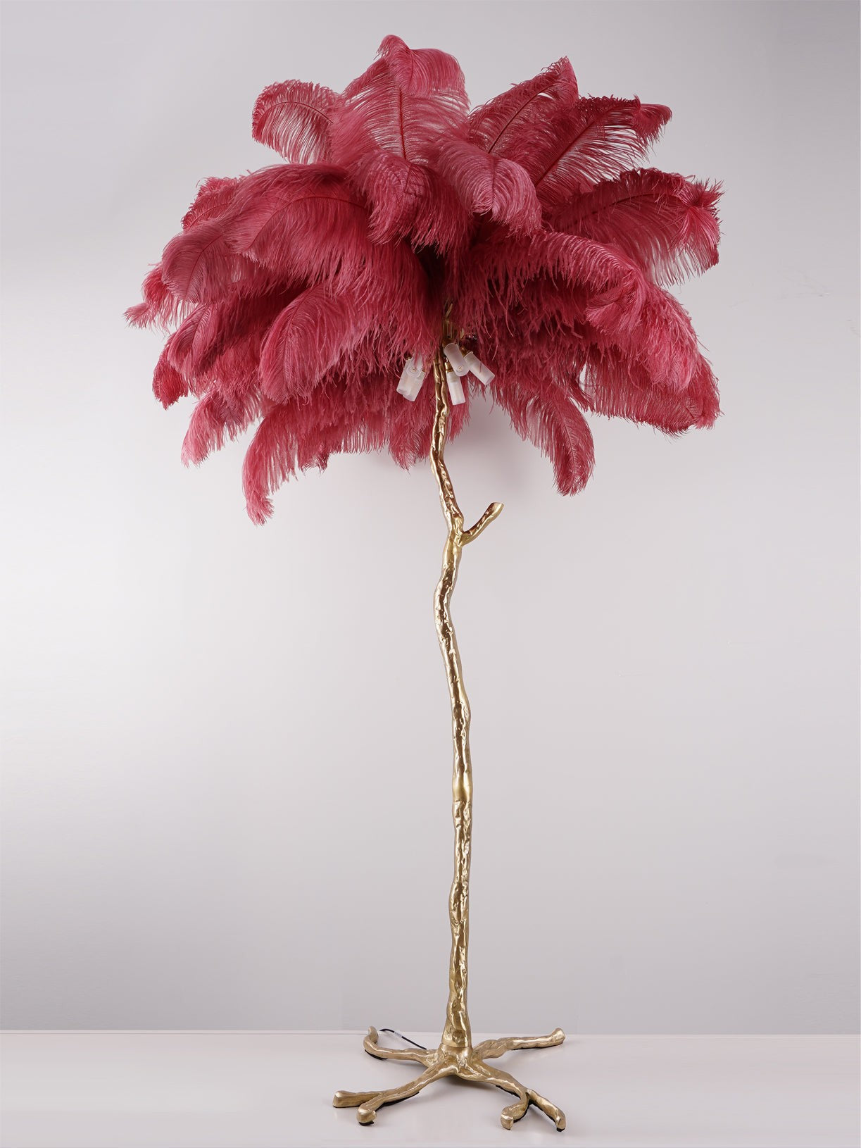 Feathered Elegance Brass Floor Lamp detail view 123