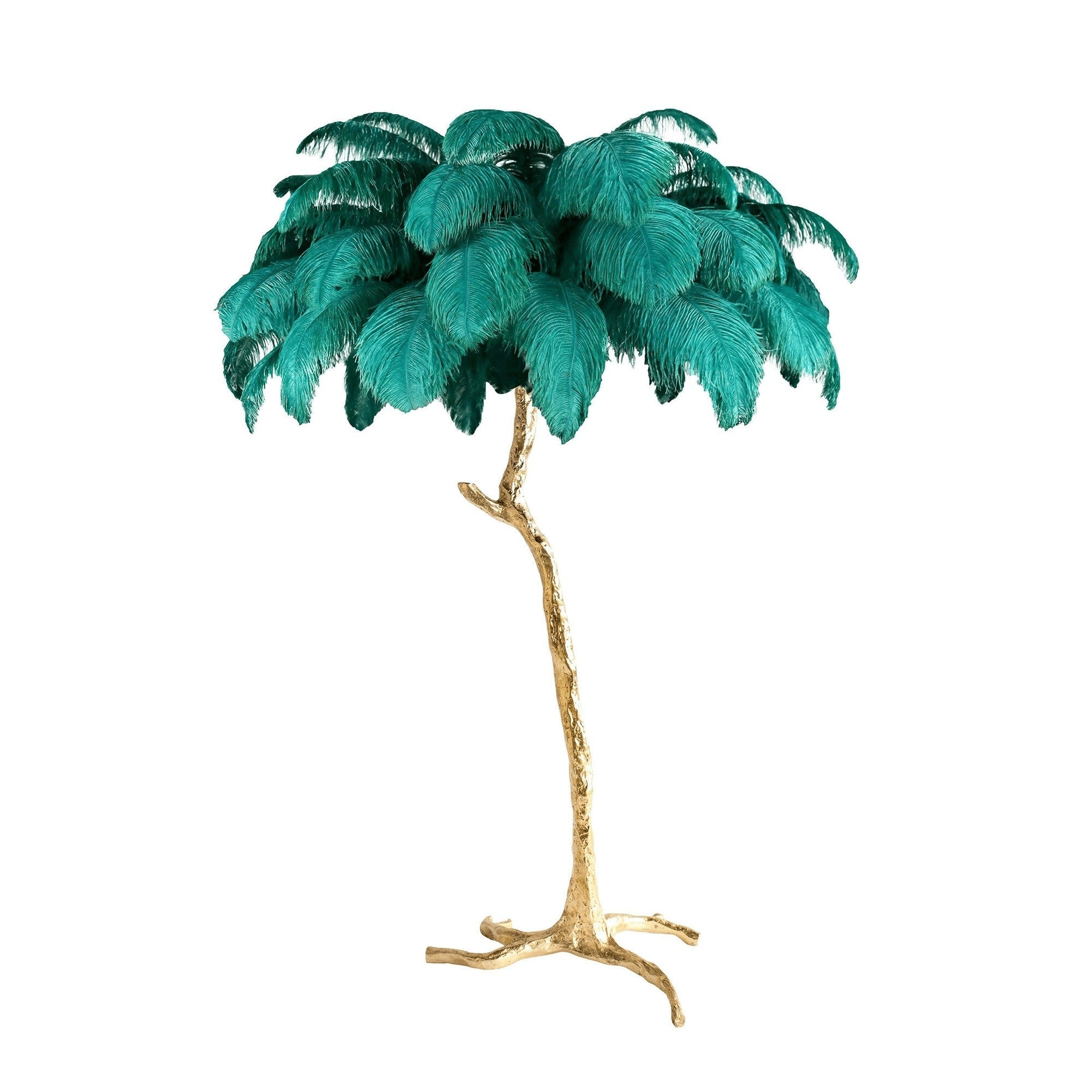 Feathered Elegance Brass Floor Lamp detail view 12