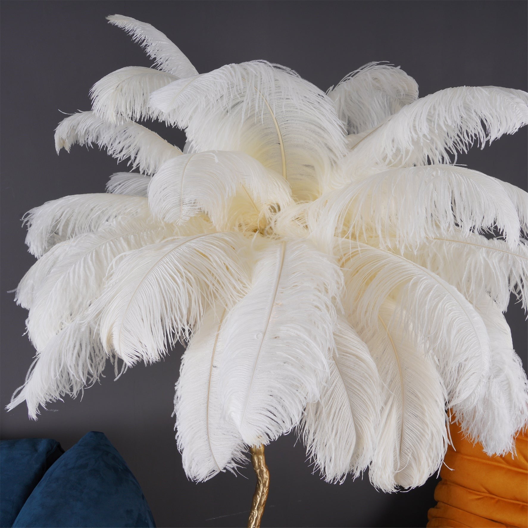 Feathered Elegance Brass Floor Lamp detail view 134