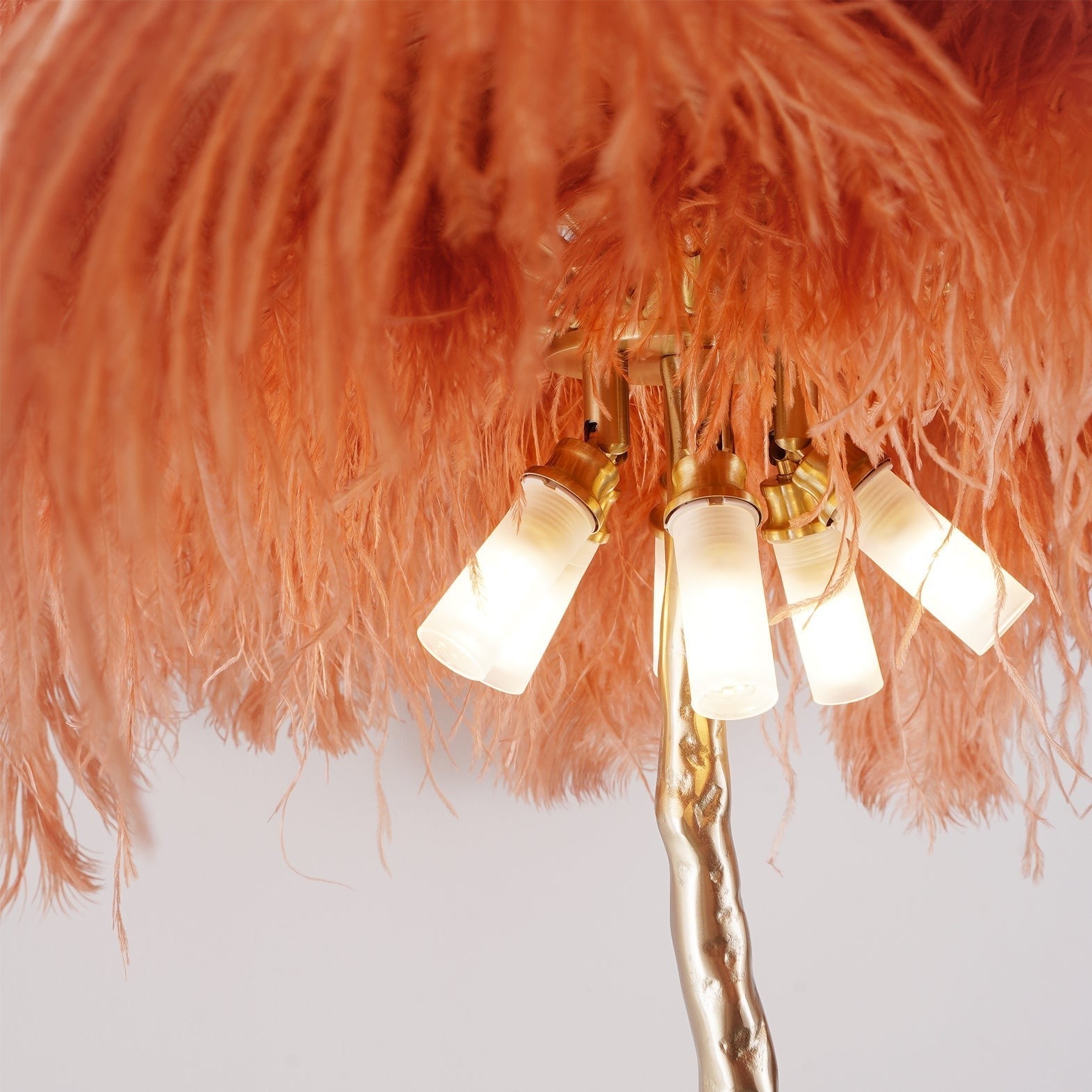 Feathered Elegance Brass Floor Lamp detail view 138