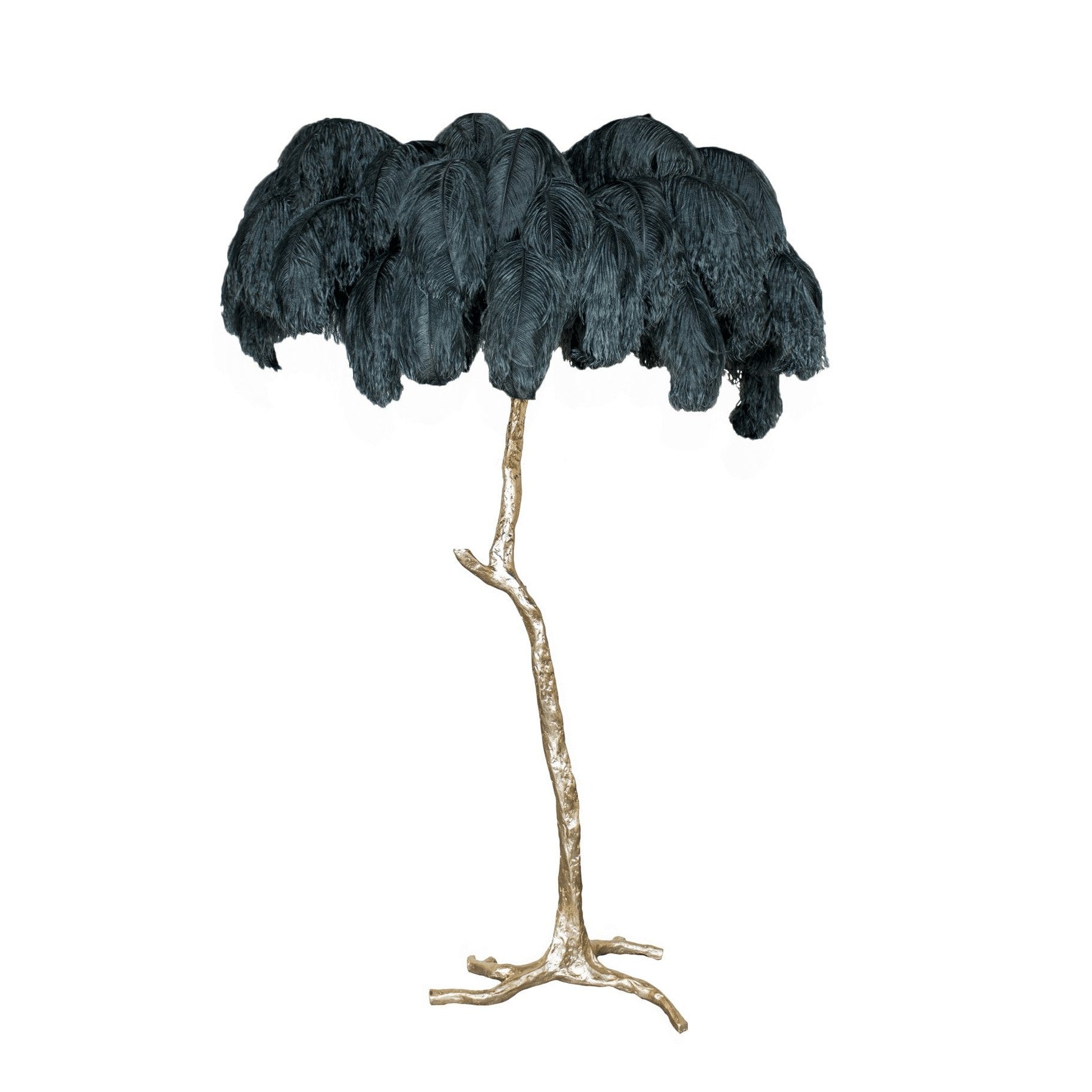 Feathered Elegance Brass Floor Lamp detail view 13
