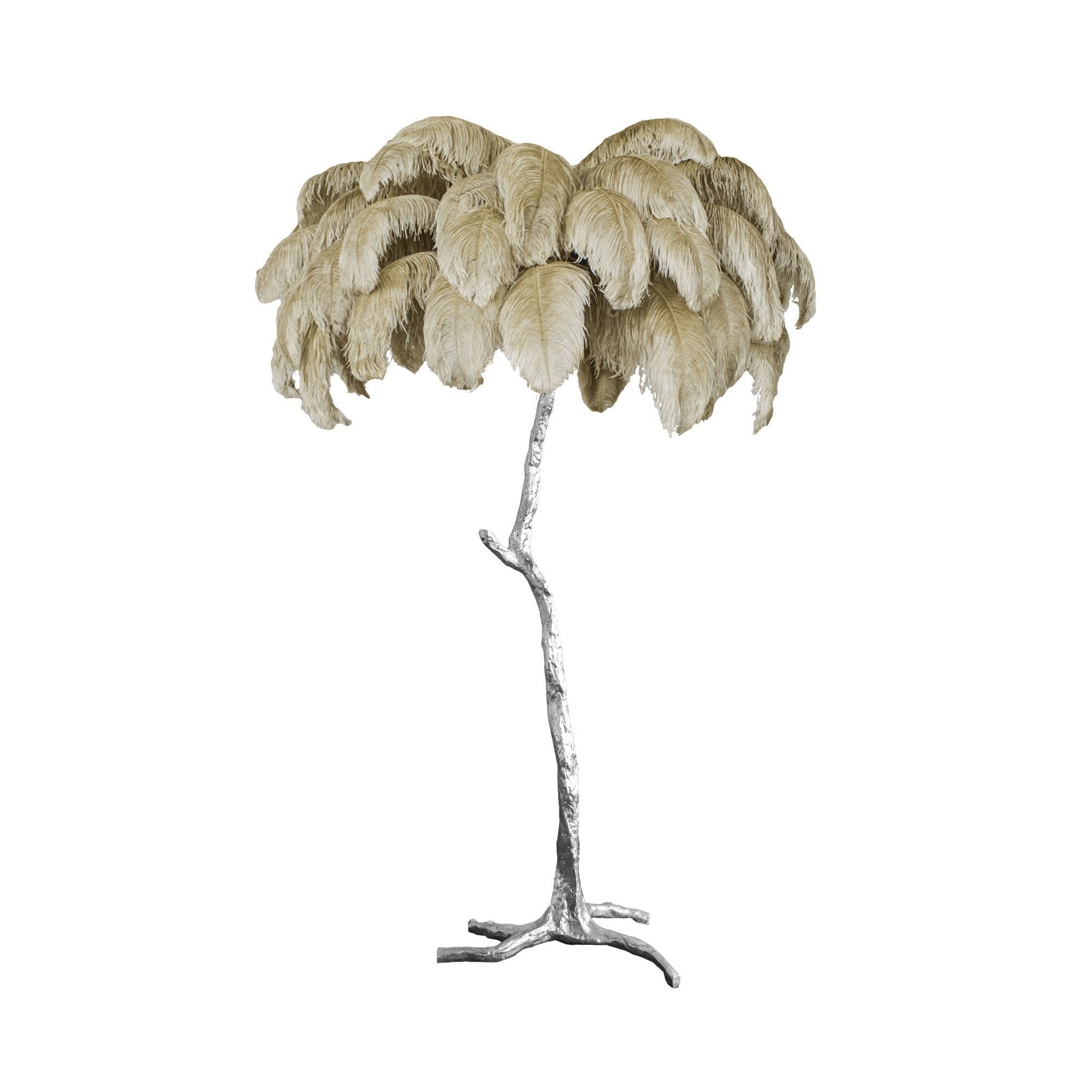 Feathered Elegance Brass Floor Lamp detail view 17