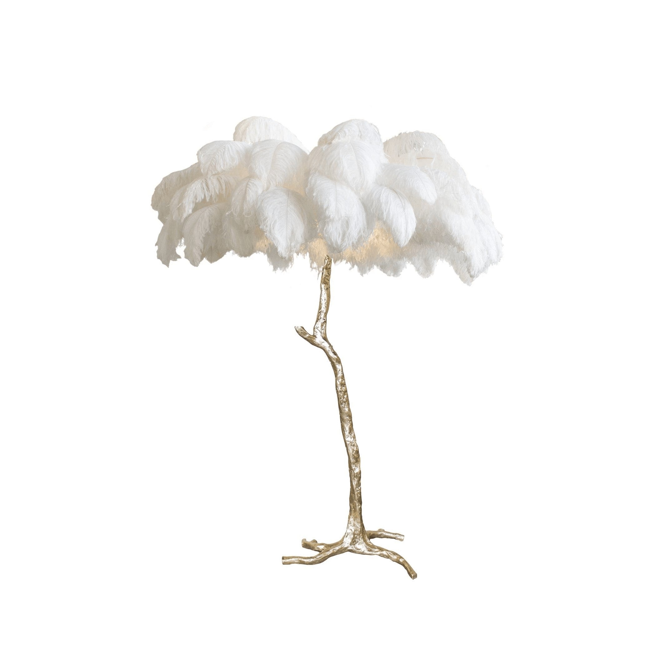 Feathered Elegance Brass Floor Lamp detail view 3