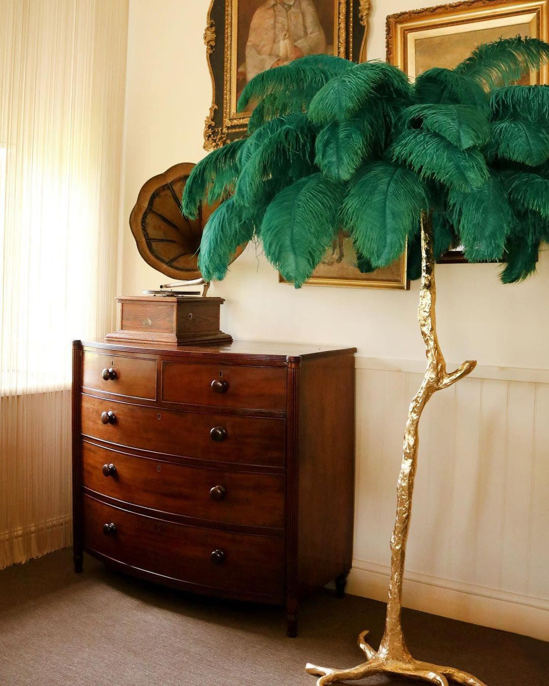 Feathered Elegance Brass Floor Lamp detail view 42
