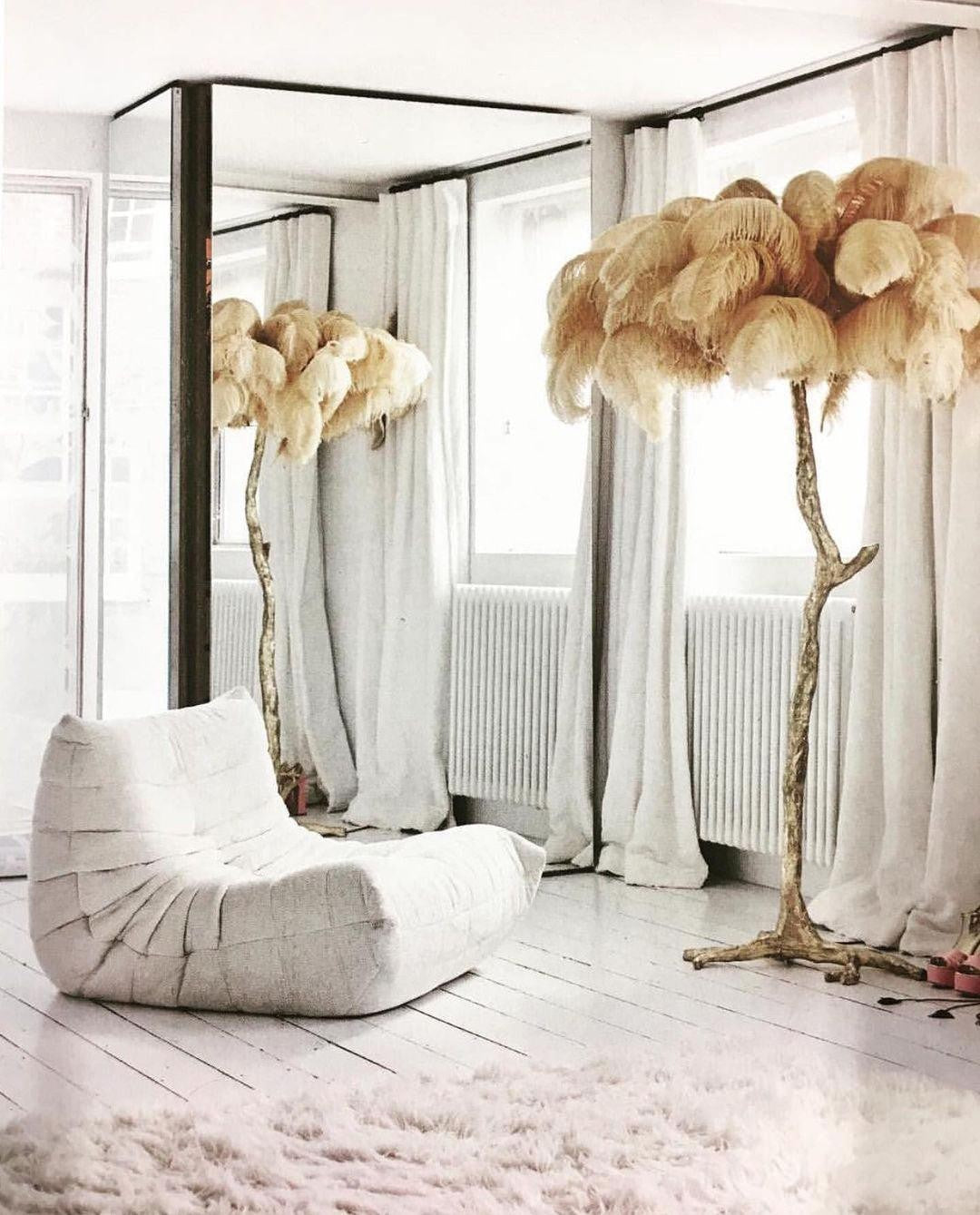 Feathered Elegance Brass Floor Lamp detail view 43