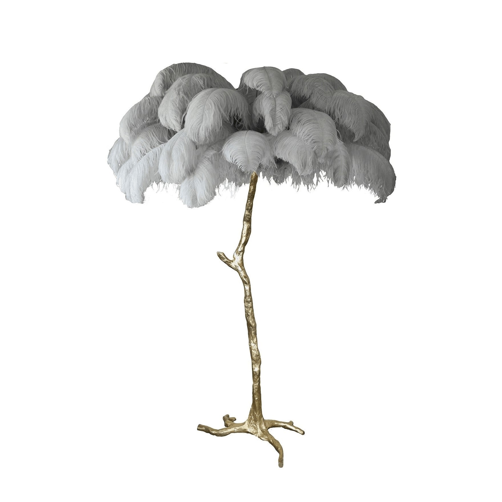 Feathered Elegance Brass Floor Lamp detail view 4