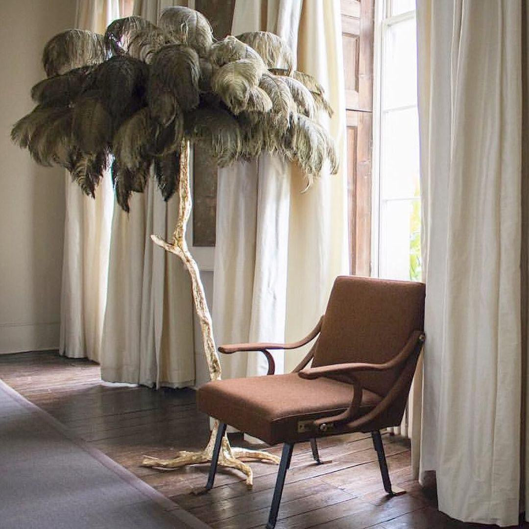 Feathered Elegance Brass Floor Lamp detail view 55