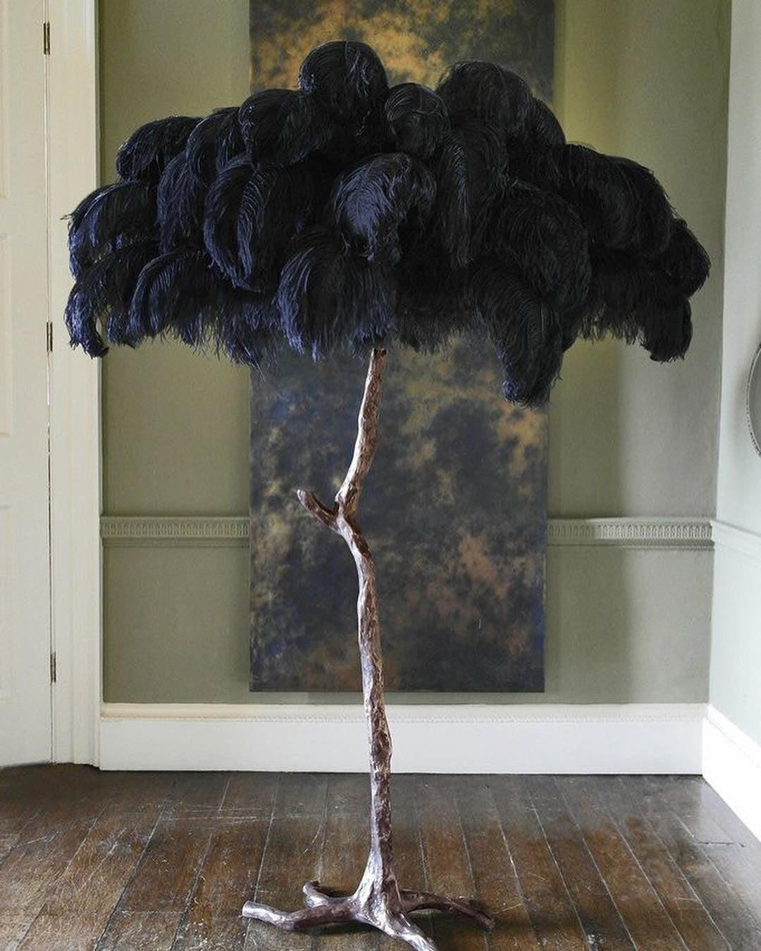 Feathered Elegance Brass Floor Lamp detail view 59