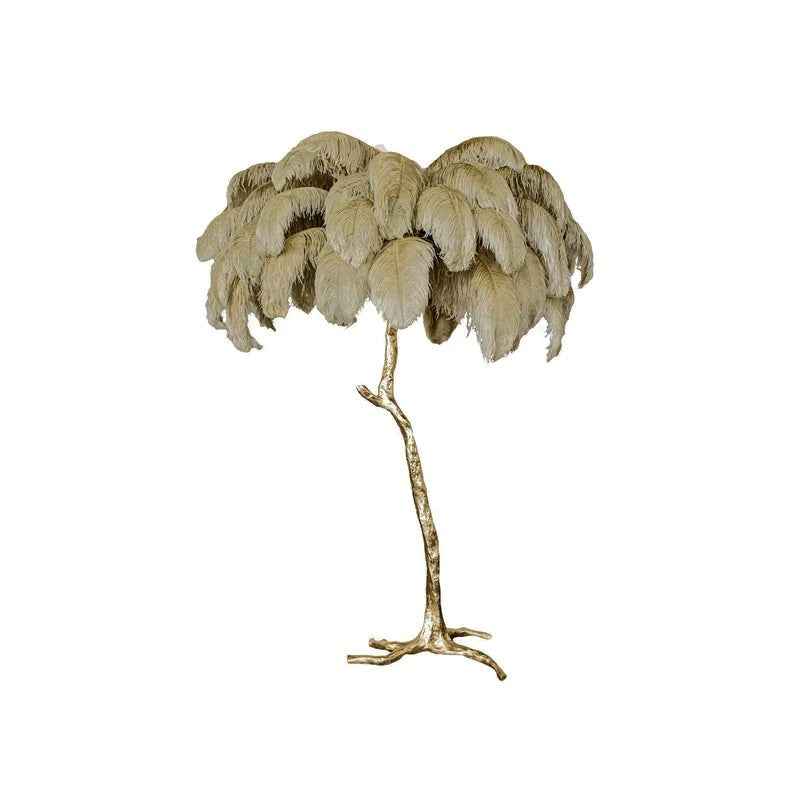 Feathered Elegance Brass Floor Lamp detail view 5