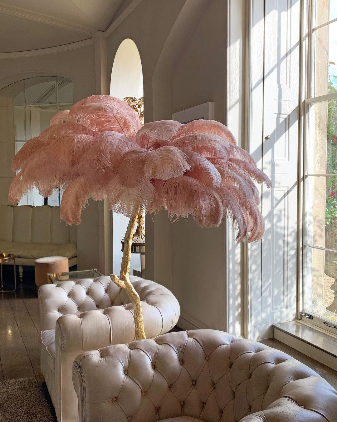 Feathered Elegance Brass Floor Lamp detail view 60