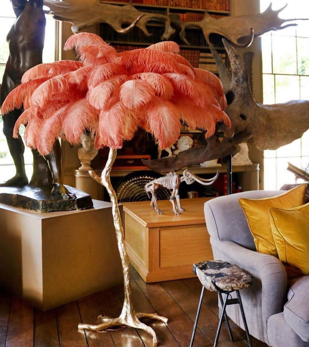 Feathered Elegance Brass Floor Lamp detail view 67