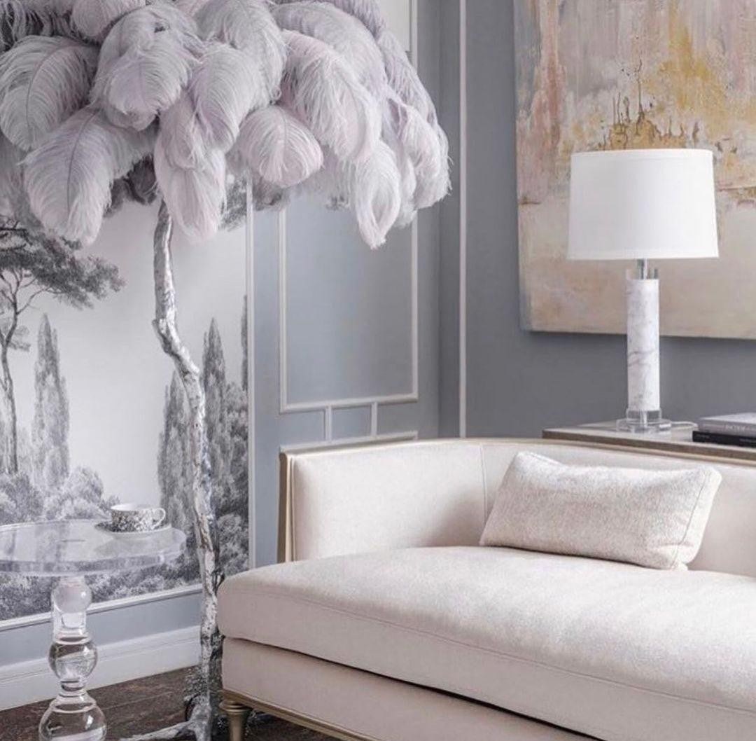 Feathered Elegance Brass Floor Lamp detail view 71