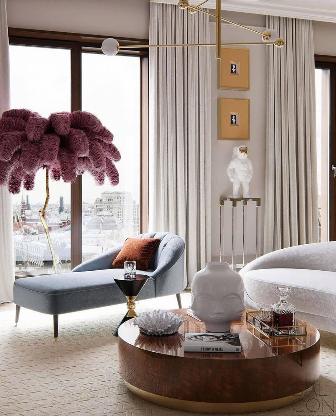Feathered Elegance Brass Floor Lamp detail view 89
