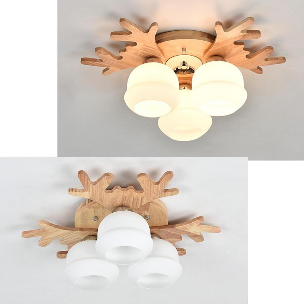 Globes Cluster Bamboo Glass LED Flush Mount Ceiling