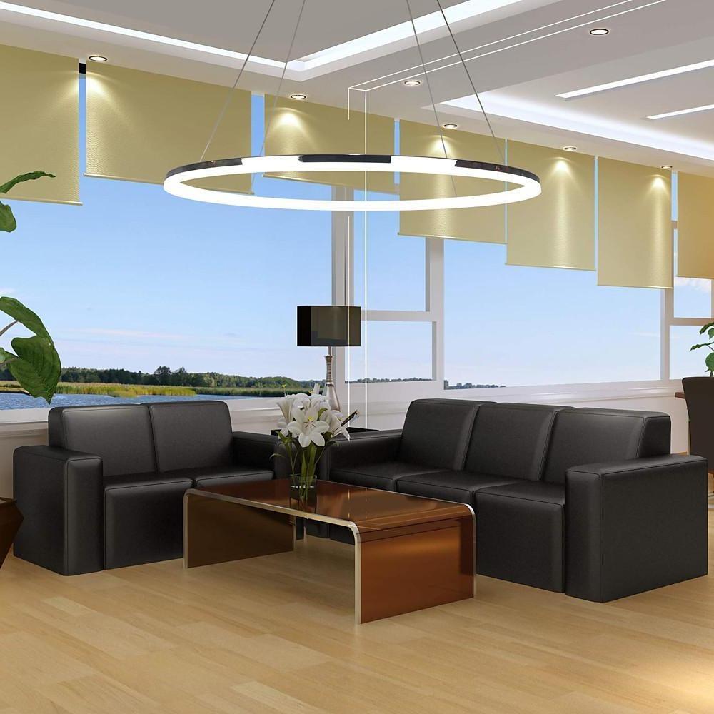 LED Circular Sturdy Modernistic Brushed Nickel Pendant