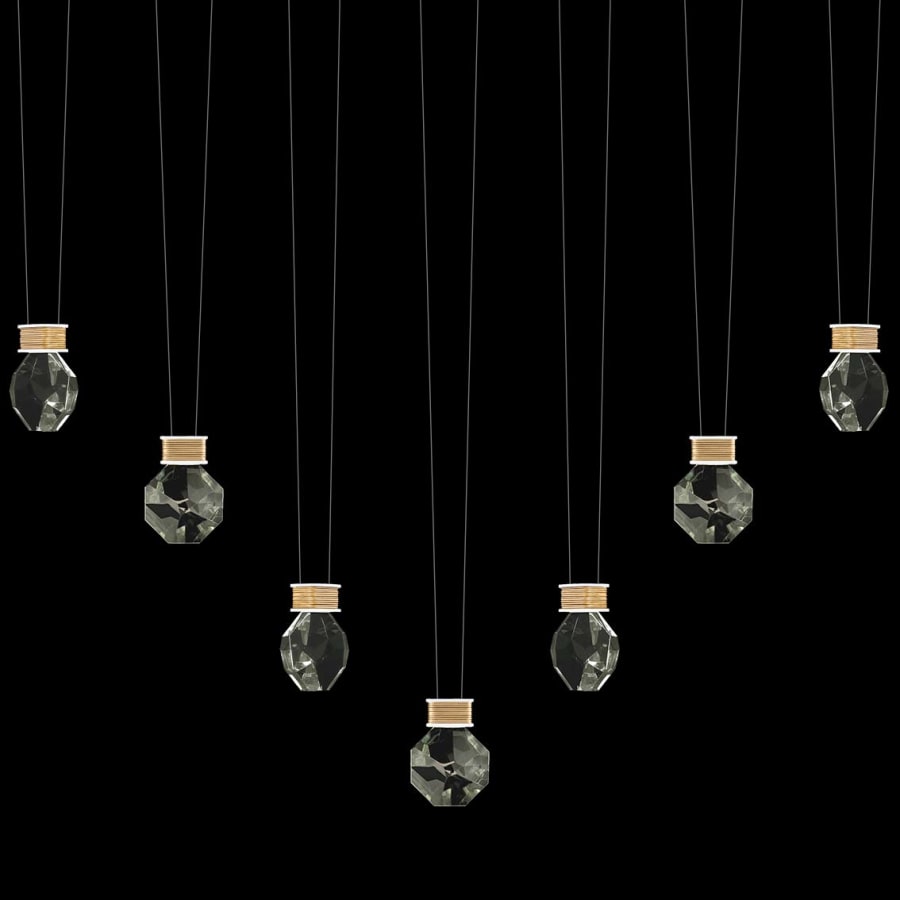 ARIA 14-Light 60" Wide LED Crystal Linear Pendant