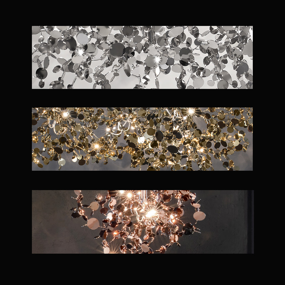 Large Silver Designer Chandelier