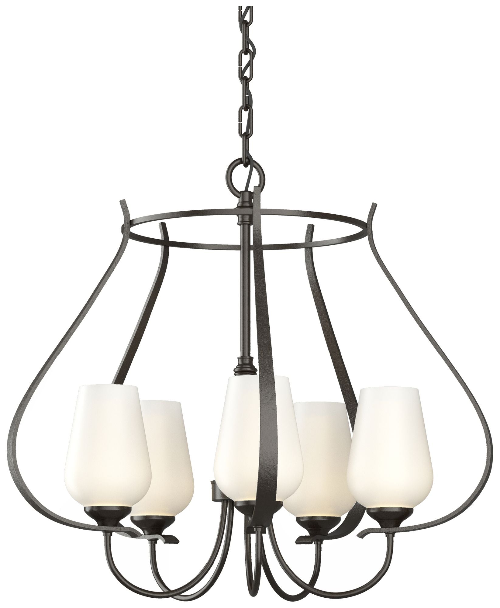Flora 22.2" Wide 5 Arm Round Oil Rubbed Chandelier