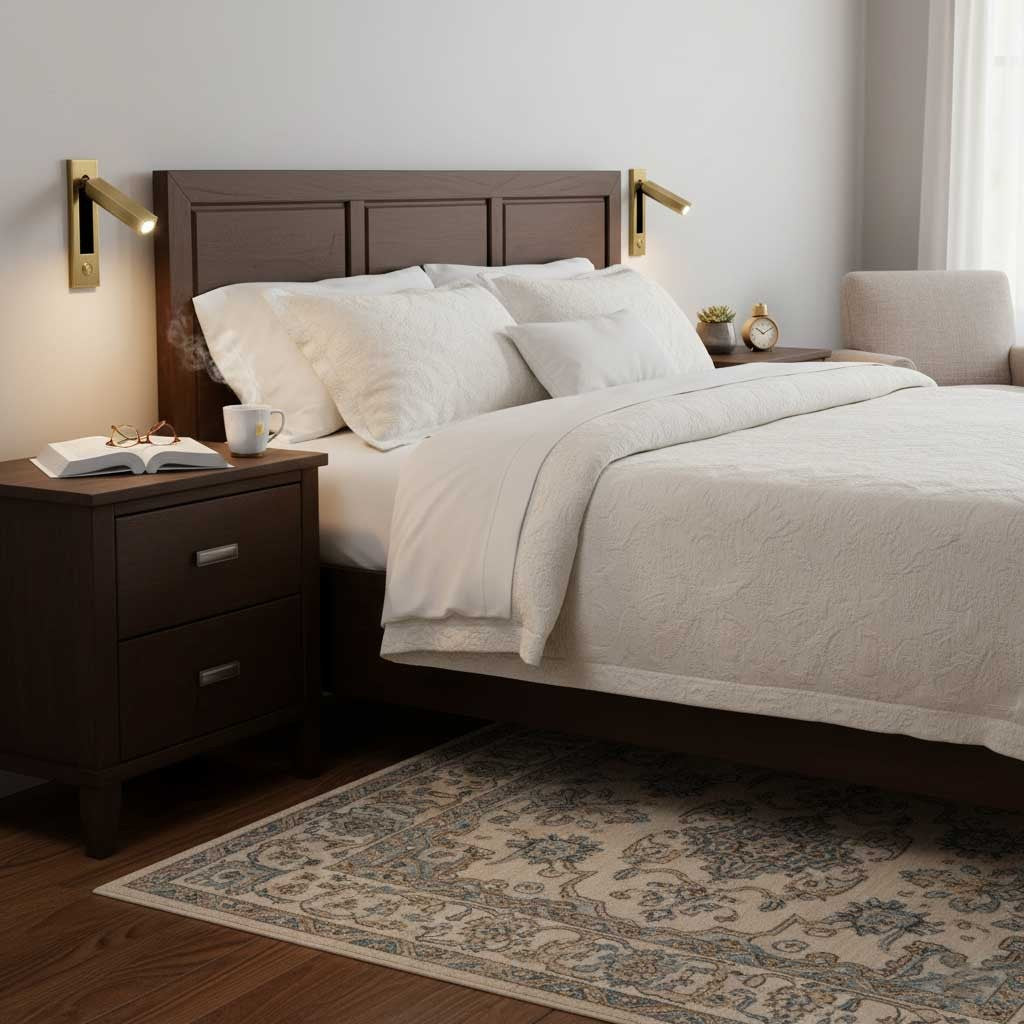Flush-Fold Bedside Reading Light Wall Sconce
