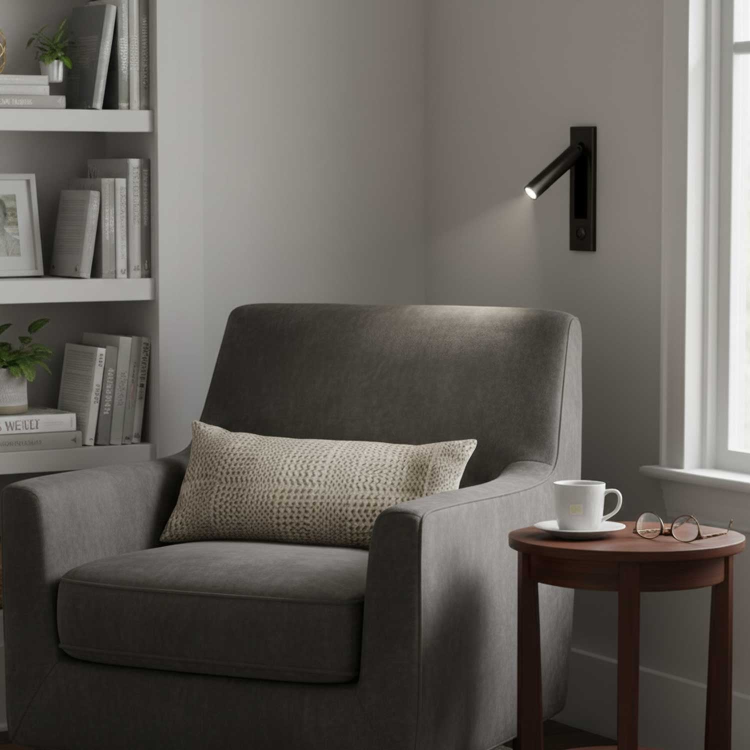 Flush-Fold Bedside Reading Light Wall Sconce