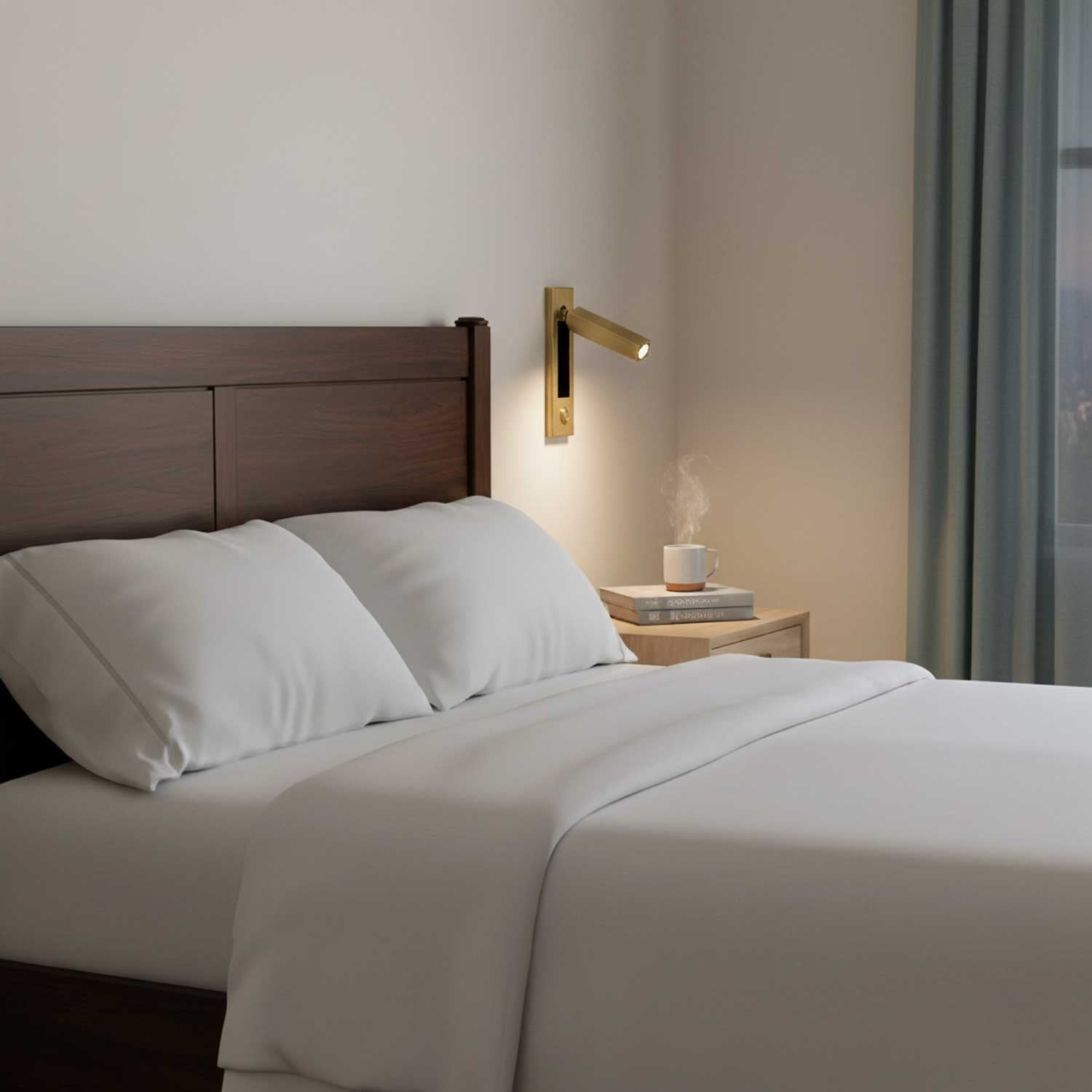 Flush-Fold Bedside Reading Light Wall Sconce