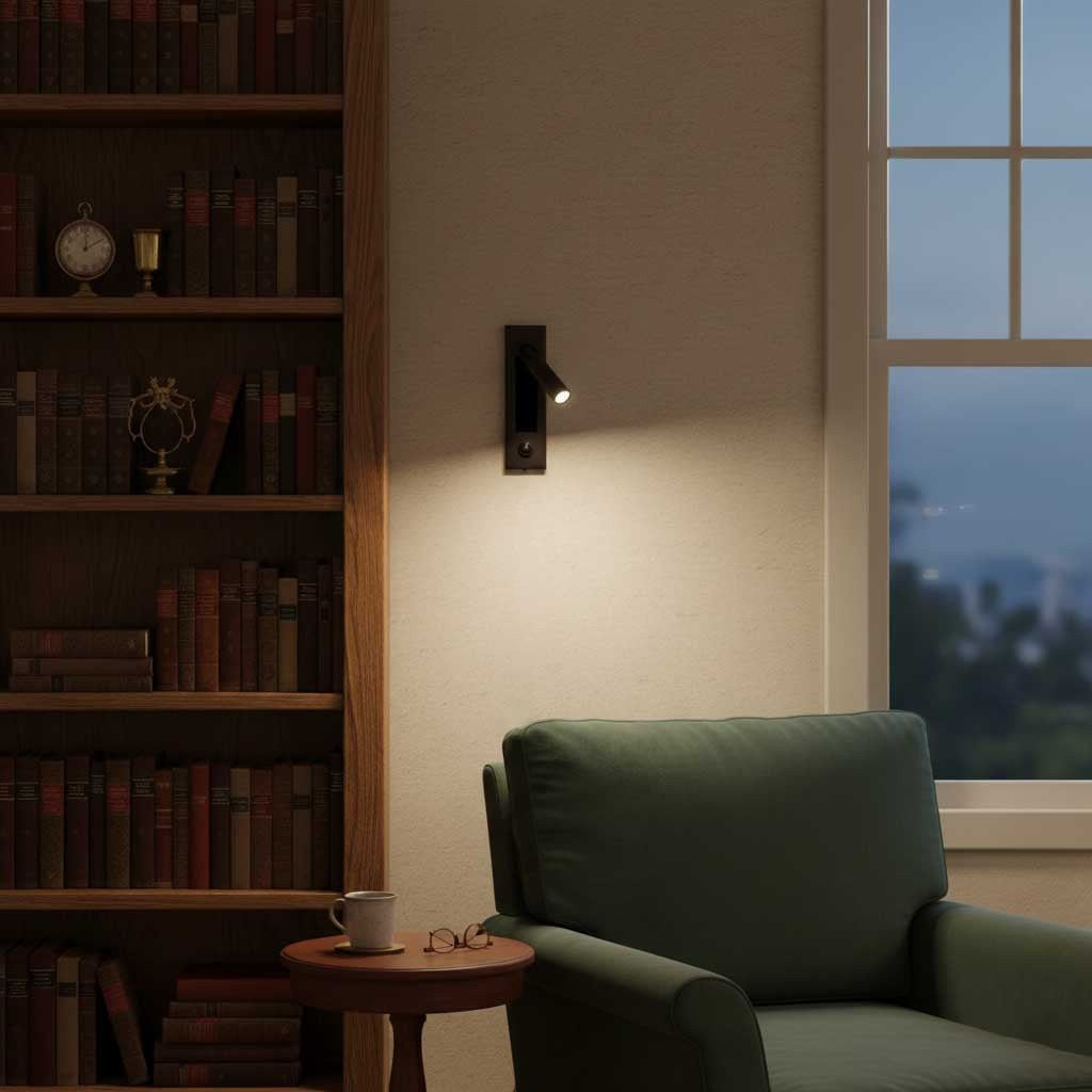 Flush-Fold Bedside Reading Light Wall Sconce
