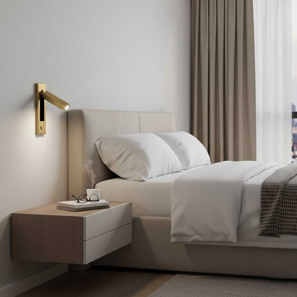 Flush-Fold Bedside Reading Light Wall Sconce