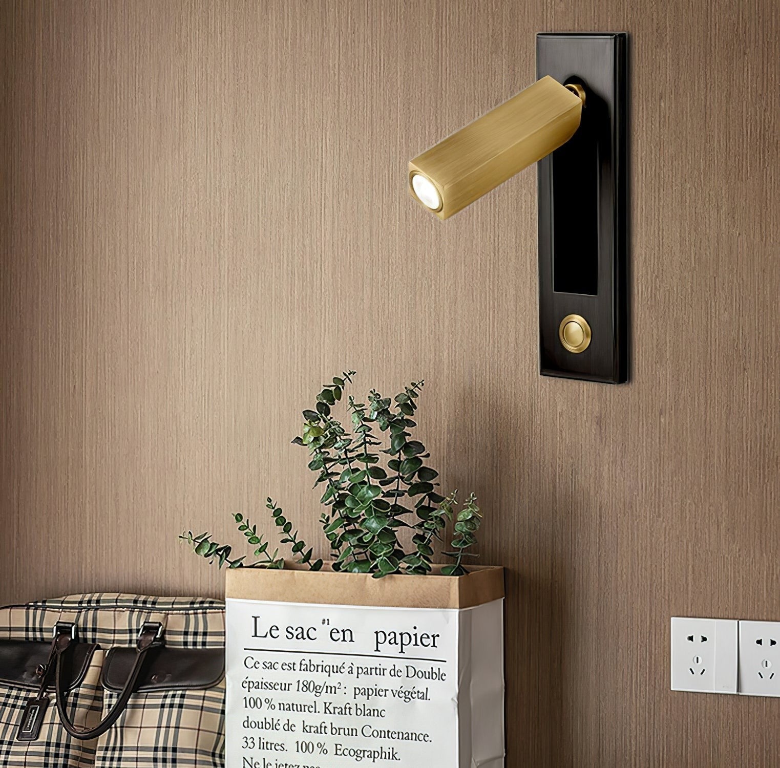Flush-Fold Bedside Reading Light Wall Sconce