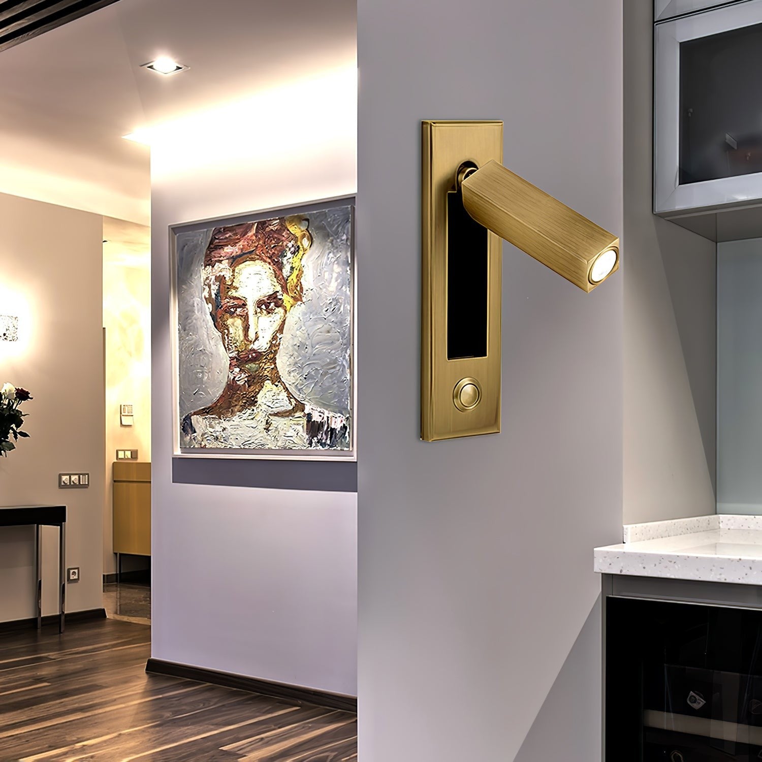 Flush-Fold Bedside Reading Light Wall Sconce