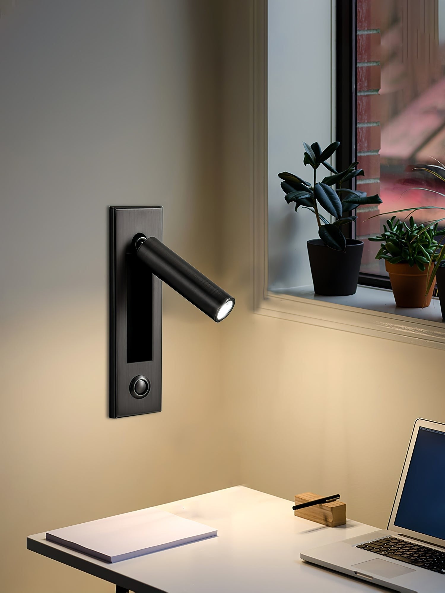 Flush-Fold Bedside Reading Light Wall Sconce