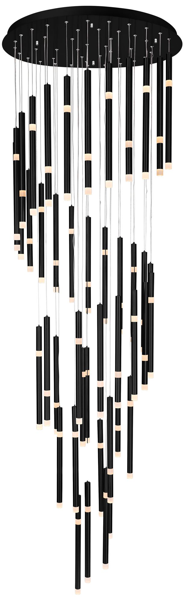 Flute 54-Light LED Chandelier with Black