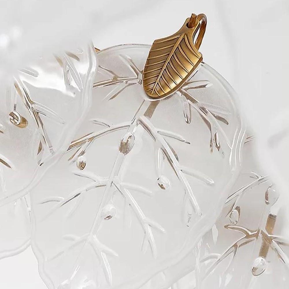 Leaves Flush Mount Ceiling Light Metal Glass Unusual