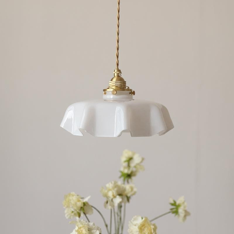French Pleated Ceramic Pendant