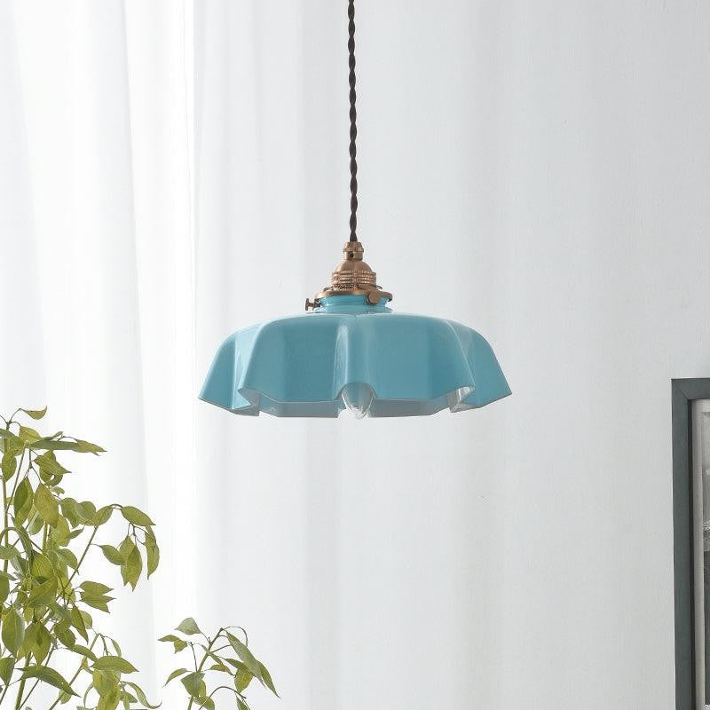 French Pleated Ceramic Pendant