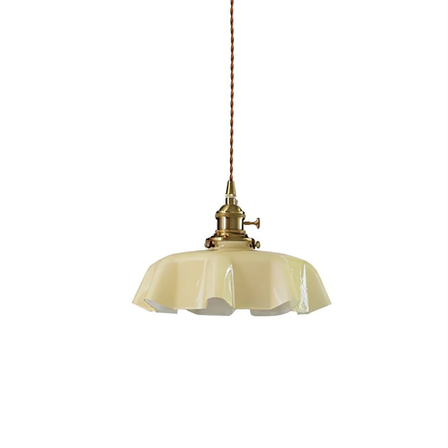 French Pleated Ceramic Pendant