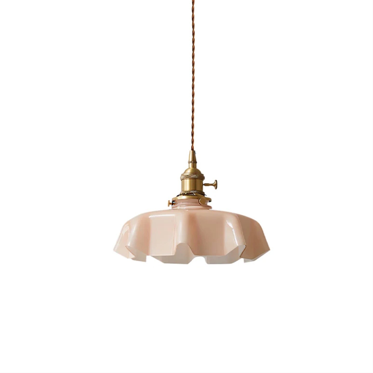 French Pleated Ceramic Pendant