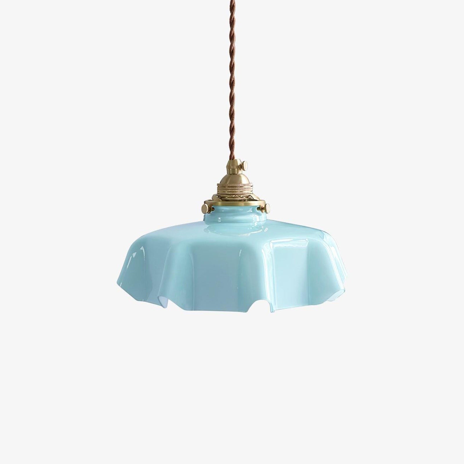 French Pleated Ceramic Pendant