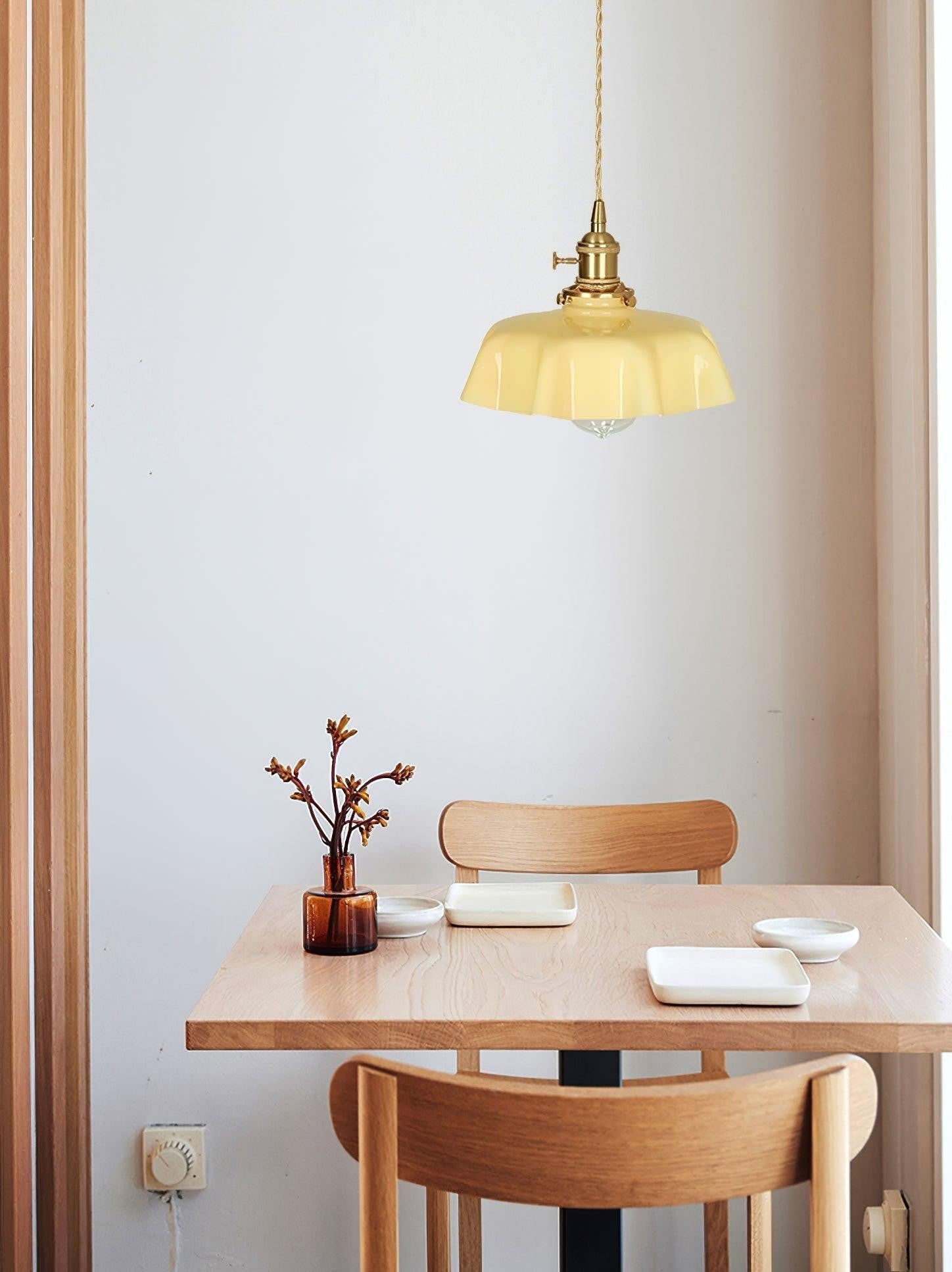 French Pleated Ceramic Pendant