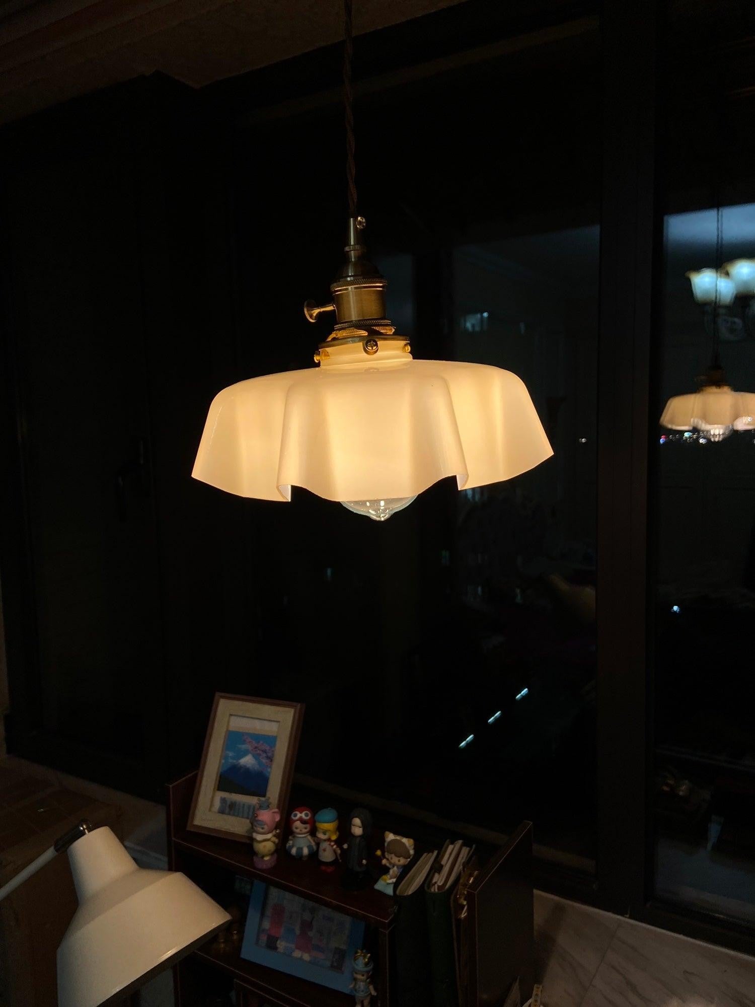 French Pleated Ceramic Pendant