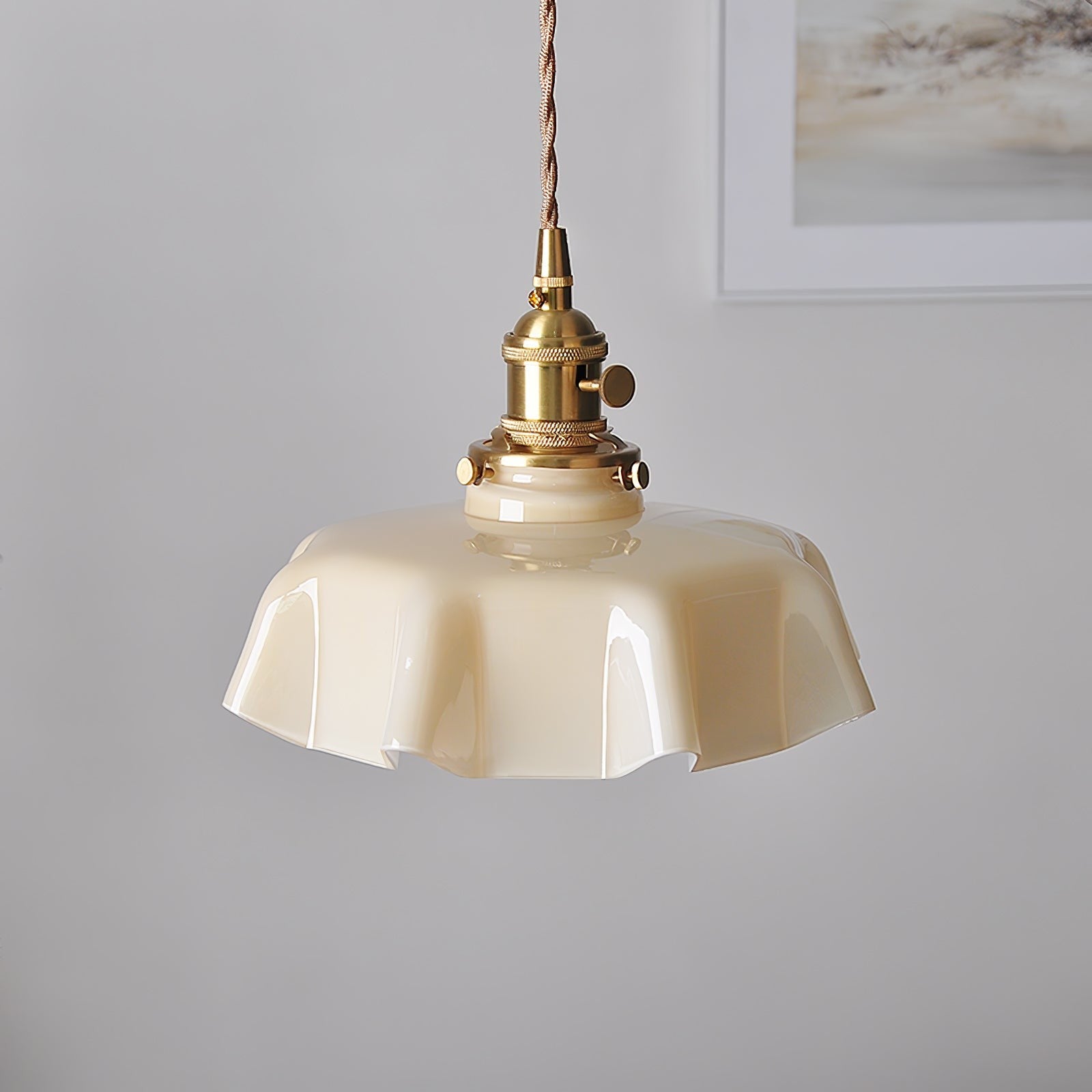 French Pleated Ceramic Pendant