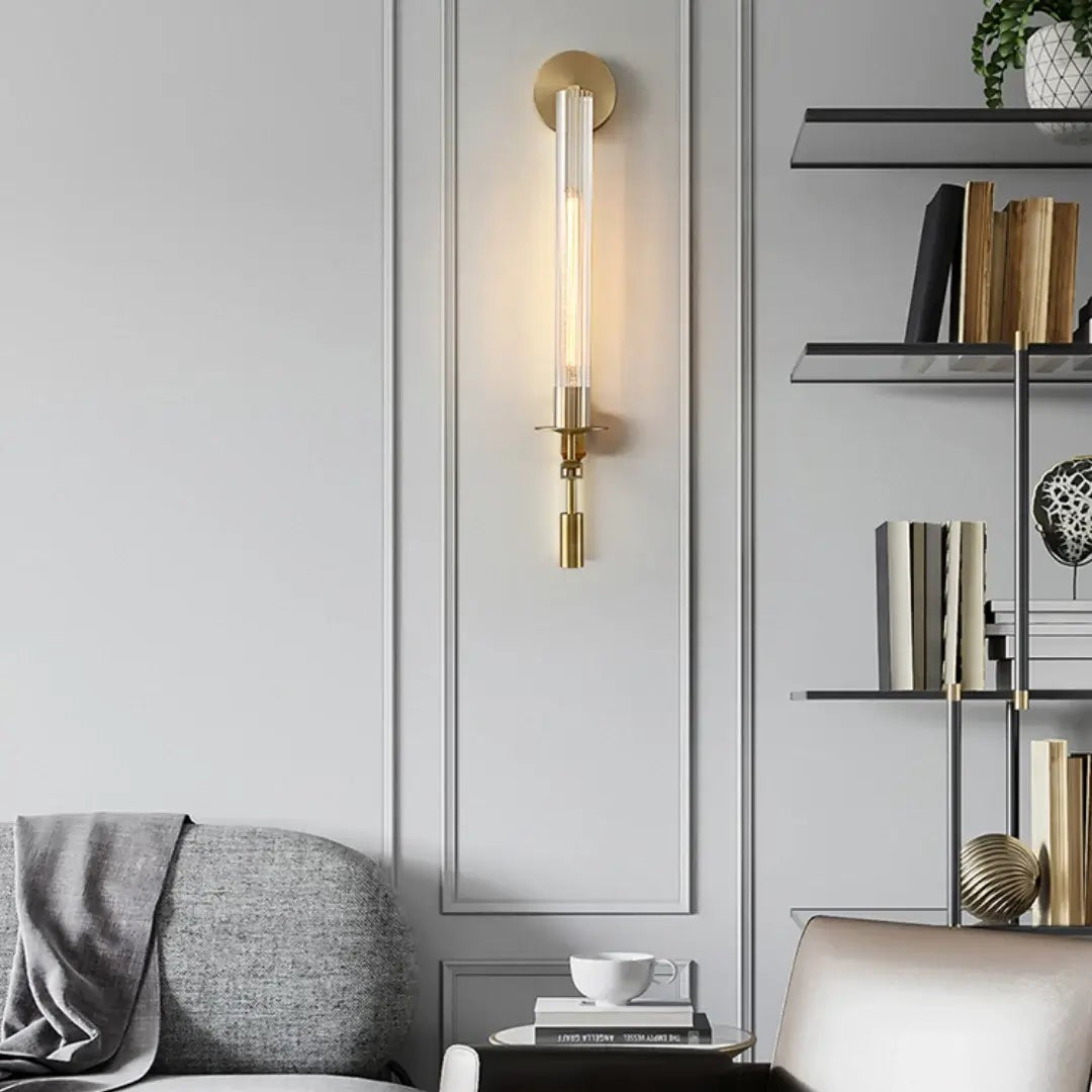 French Ribbed Glass Wall Light