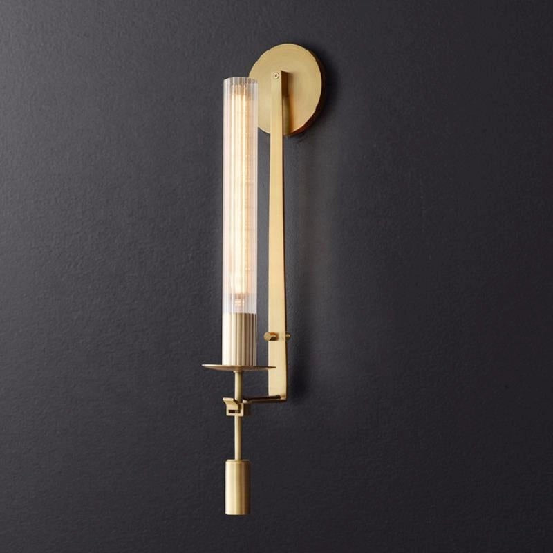 French Ribbed Glass Wall Light