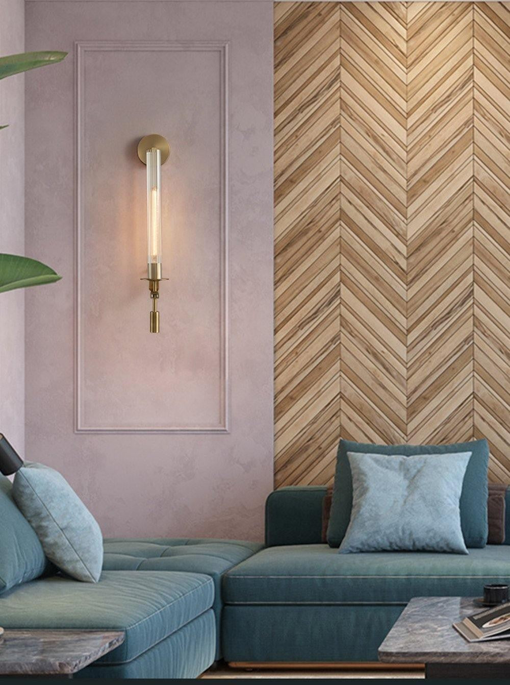 French Ribbed Glass Wall Light