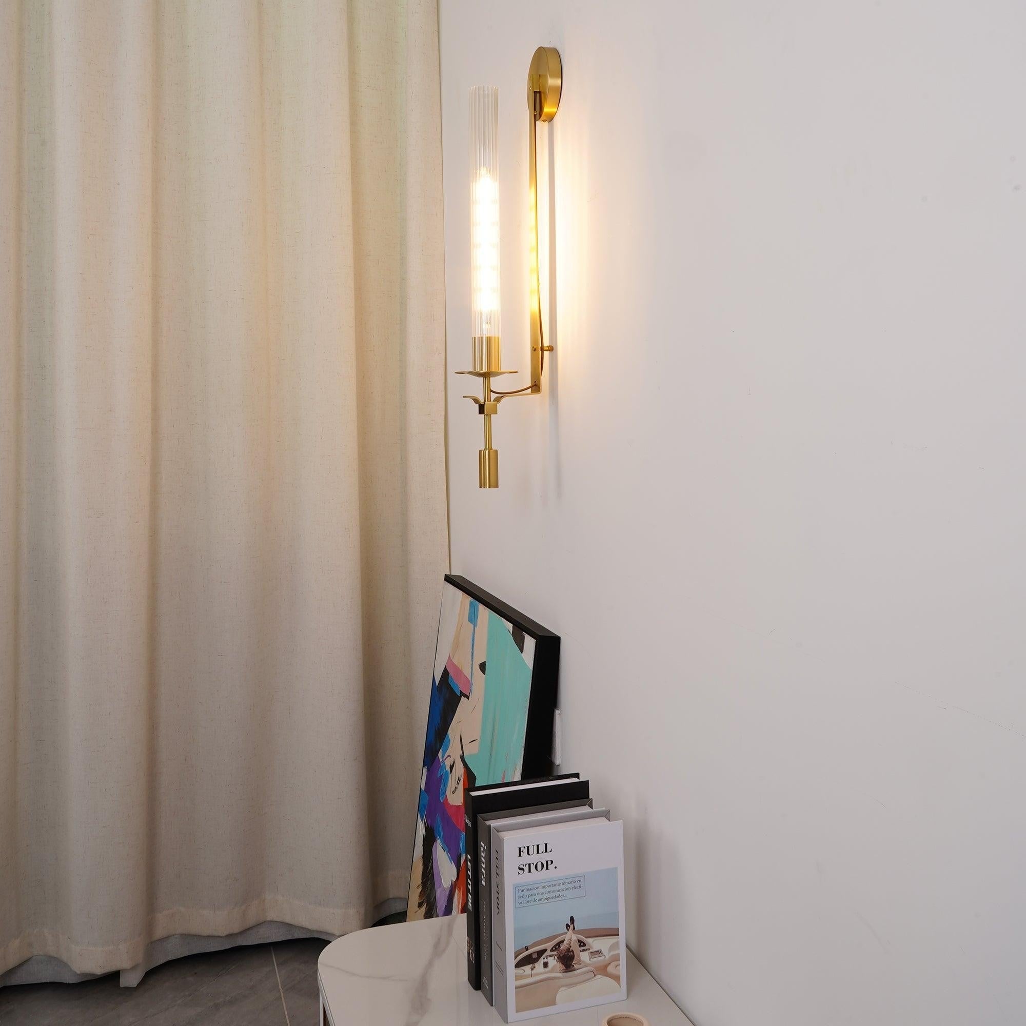 French Ribbed Glass Wall Light