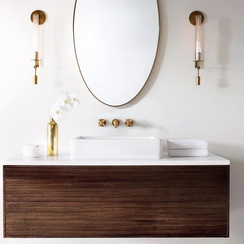 French Ribbed Glass Wall Light
