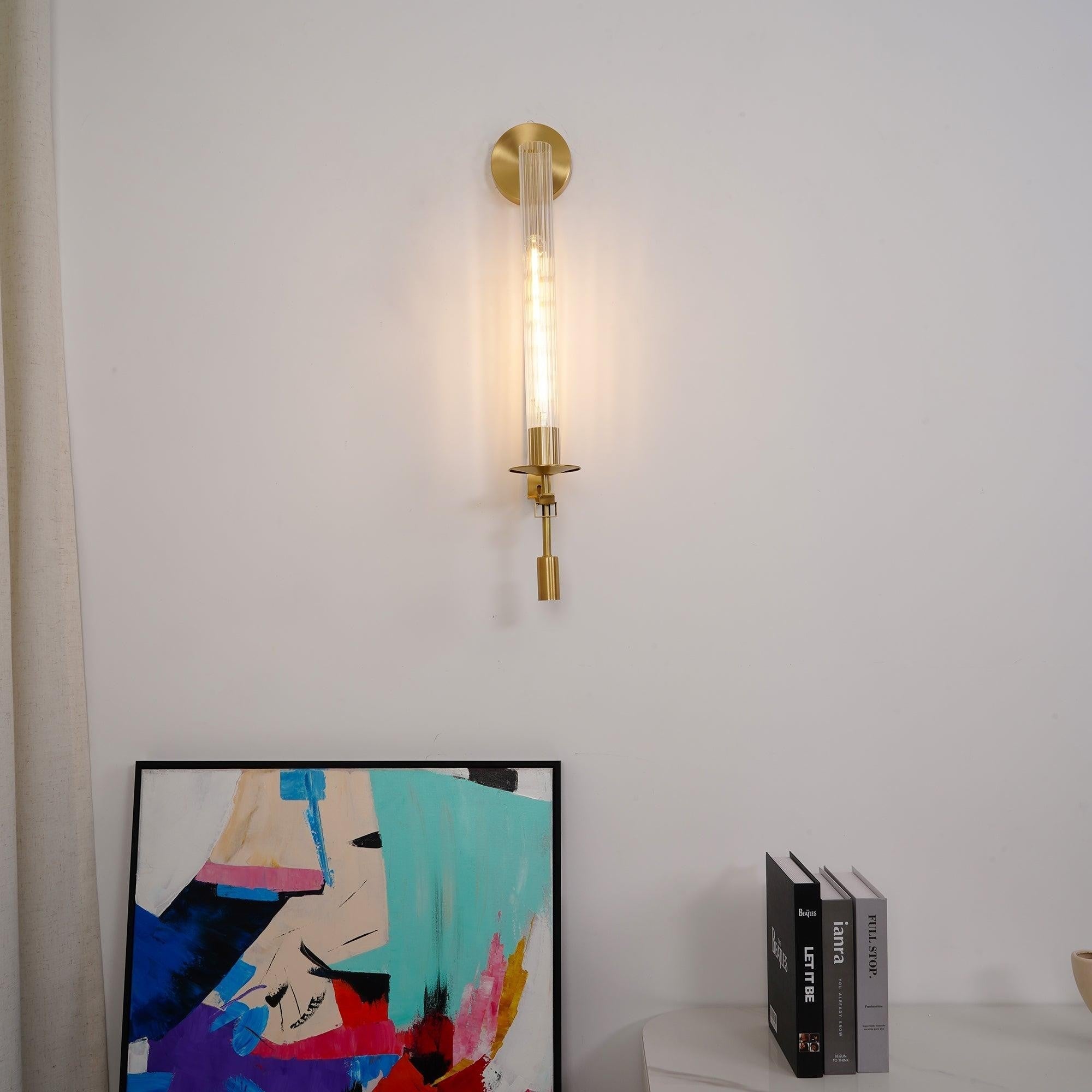 French Ribbed Glass Wall Light