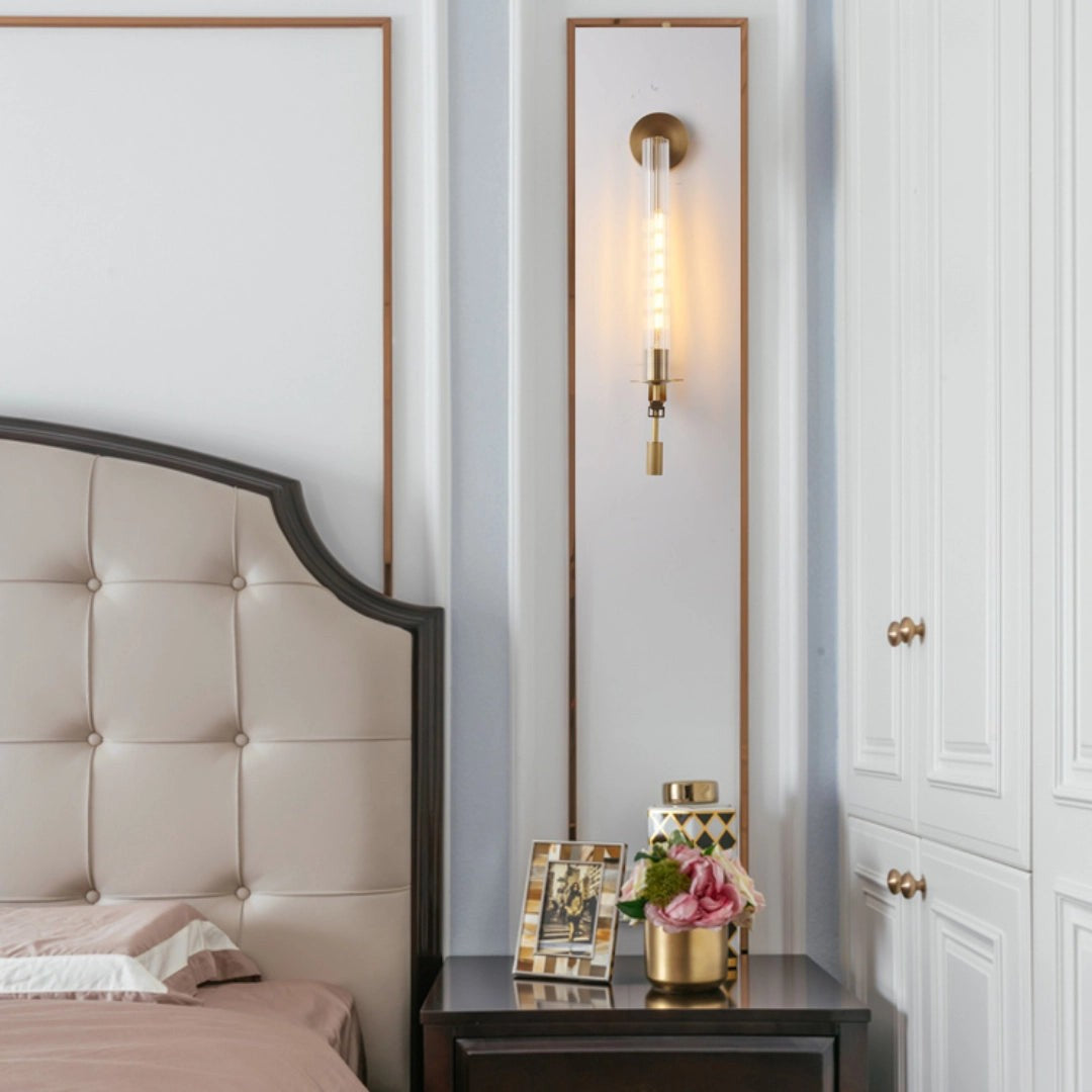 French Ribbed Glass Wall Light